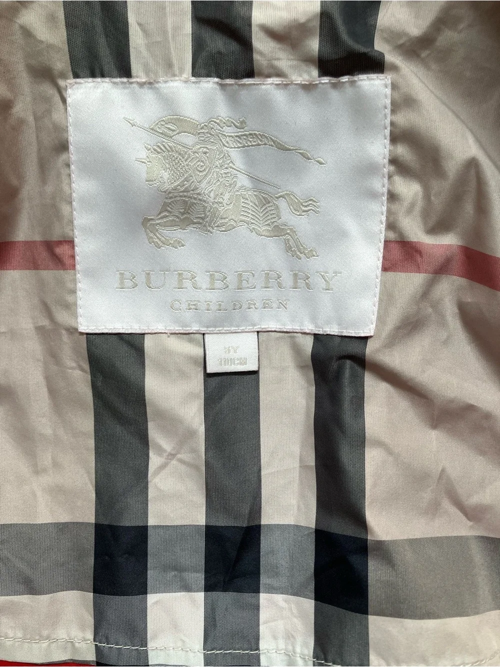 Burberry Red Double-Breasted Kids' Hooded Rain Cape / Poncho